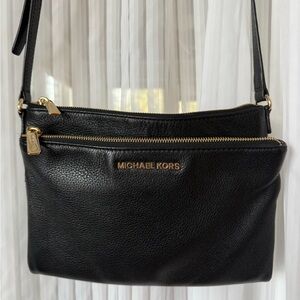Michael Kors Black Pebbled Leather Crossbody Bag